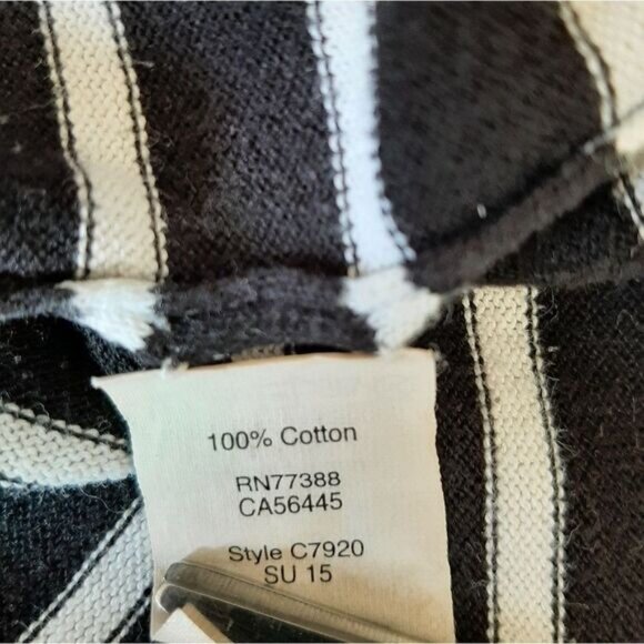 J. CREW 100% Cotton Relaxed Scoop Neck Stripe Top Ribbed Sleeve Sz M - Picture 8 of 8